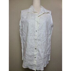 NWT Chicos Womens No Sleeves Top Tank Shirt White Size 2 A356